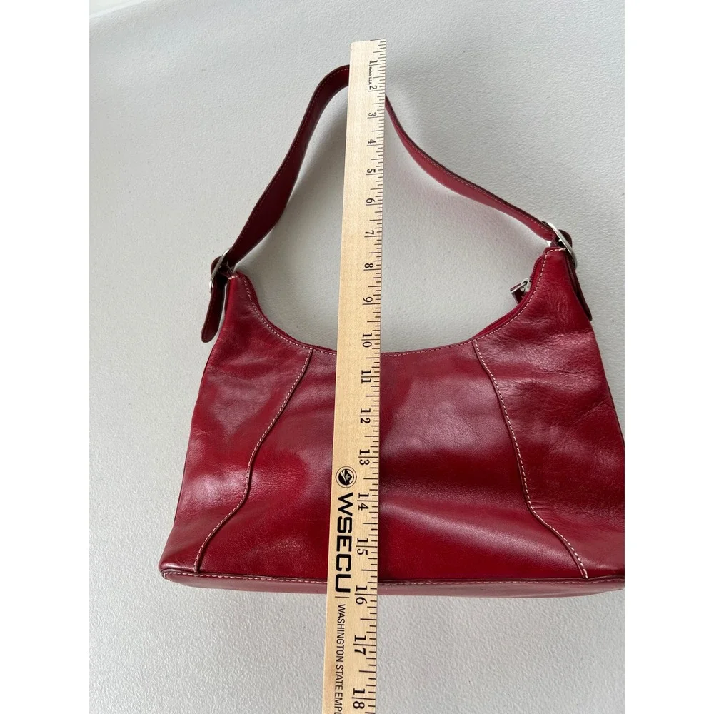 Nordstrom Vintage Y2K Red Leather Hobo Shoulder Bag Purse